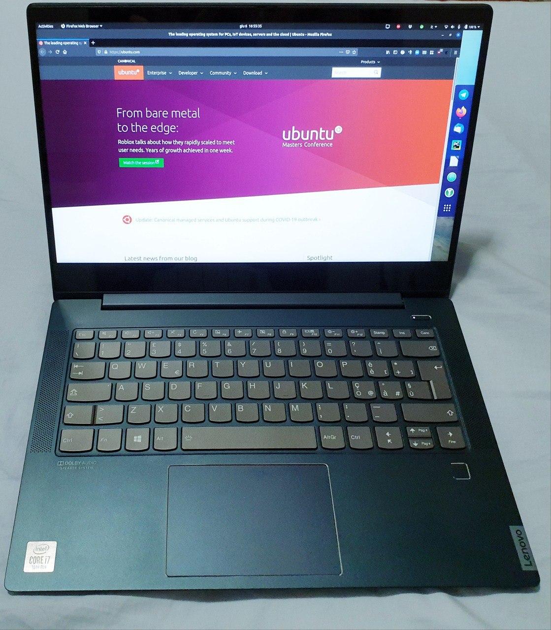 My Lenovo IdeaPad 540S running Ubuntu 20.04